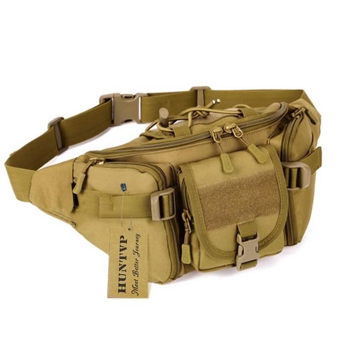 Sac Banane Sac de Ceinture Tactique Militaire Molle Sac de Multifonction Sac Imperméable en Nylon Sac Homme Femme pour Voyage