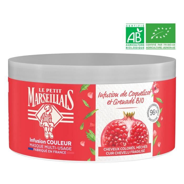 Le Petit Marseillais Masque Infusion Couleur Coquelicot et Grenade Bio 300ml