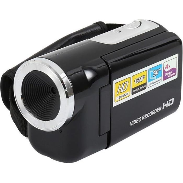 Caméra vidéo numérique portable 2,0 -Caméscope zoom 4X 16MP Mini caméra vidéo DV DVR - Noir