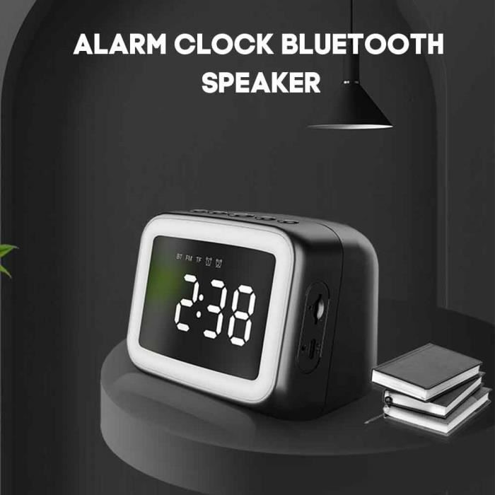GLO FM Radio sans fil lecteur de musique Bluetooth haut-parleur chambre réveil LED miroir