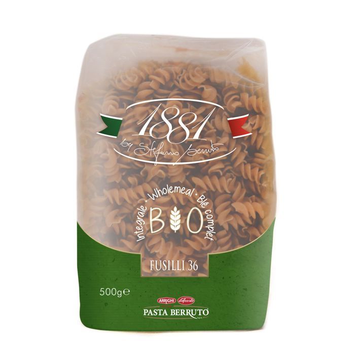 Pâtes blé complet Fusilli n°36 BIO - 1881 Pasta Berruto - paquet 500g