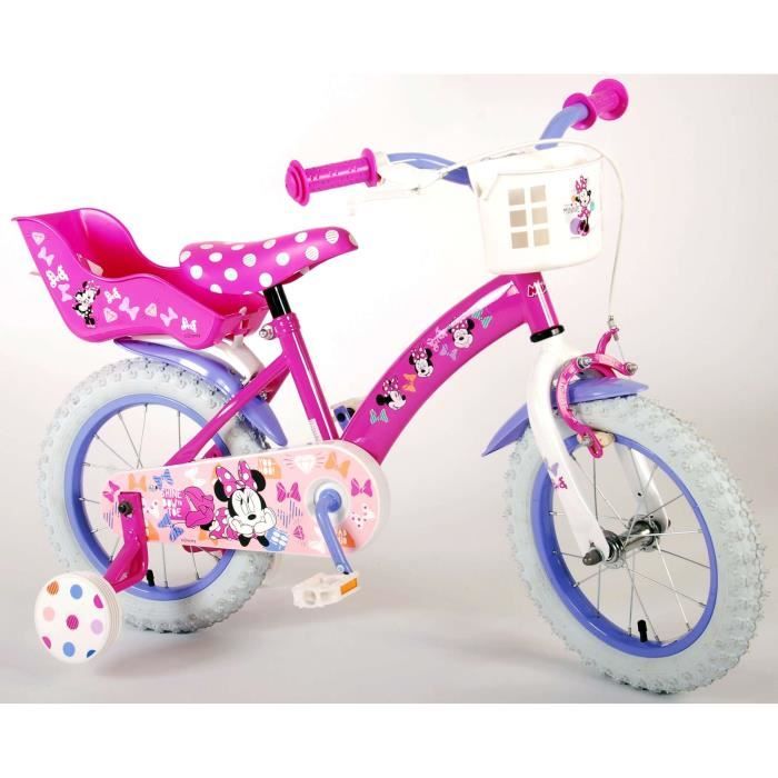 Vélo enfant Disney La Boutique de Minnie fille 14 pouces rose