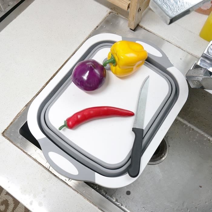 Planche à découper,Planche à découper pliante, planche à découper de cuisine pliante, lavable légumes multifonction - Type Grey