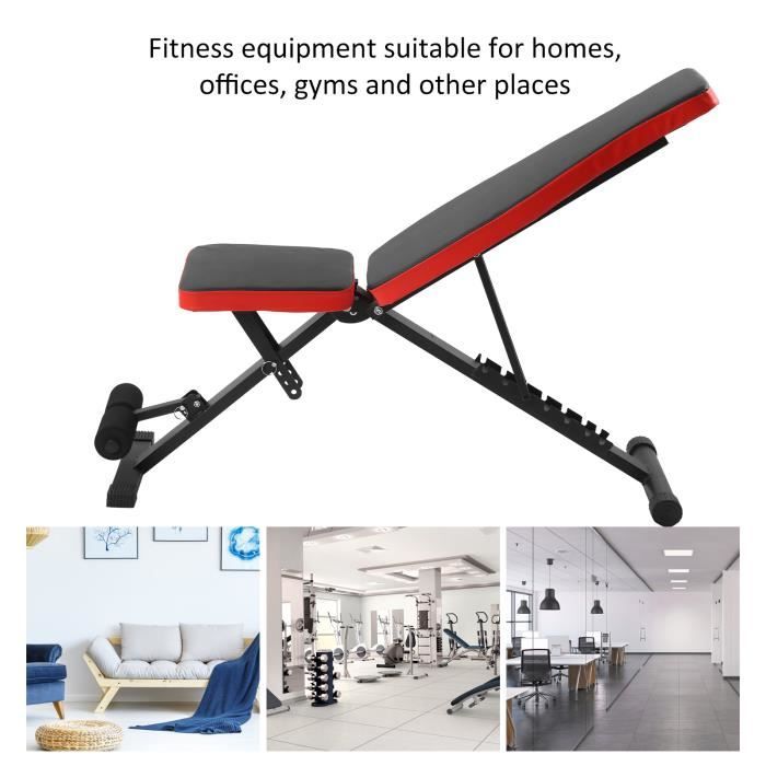Banc de Musculation Pliable Banc de Poids Gymnastique à Domicile & AB Abdominaux Banc incliné Plat Banc d'exercice HB056