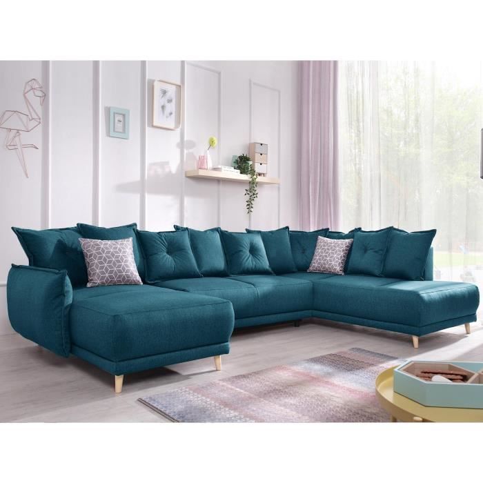 Canapé d'angle Bleu Design Panoramique