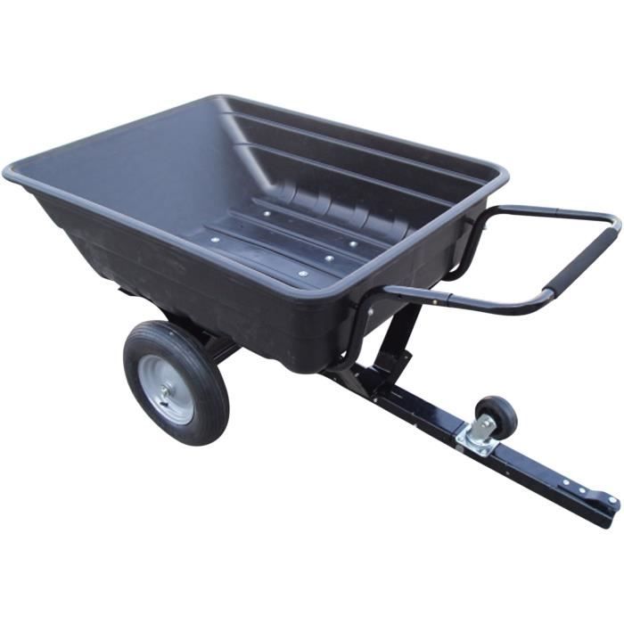JARDIN PRATIC Remorque avec benne basculante - Capacité : 200 Kg