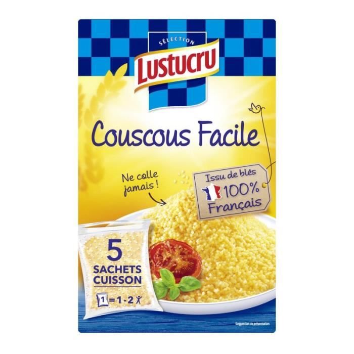 LUSTUCRU - Couscous Facile Sachet Cuisson 500G - Lot De 4