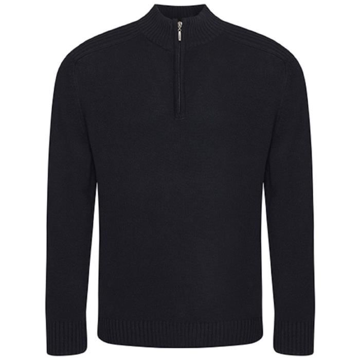 Pull col zippé homme - EA061 - noir
