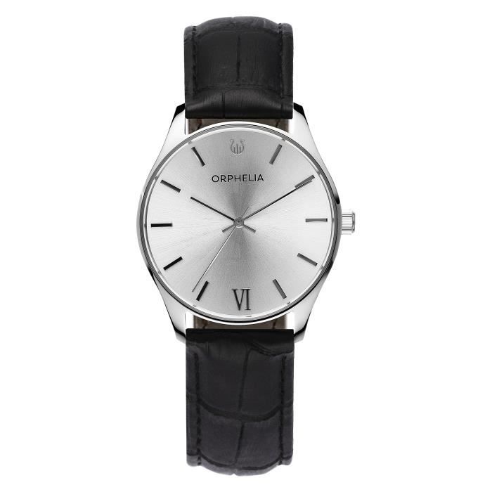 ORPHELIA - Montre Hommes - Quartz - Analogique - Bracelet en Cuir - Noir - OR61900