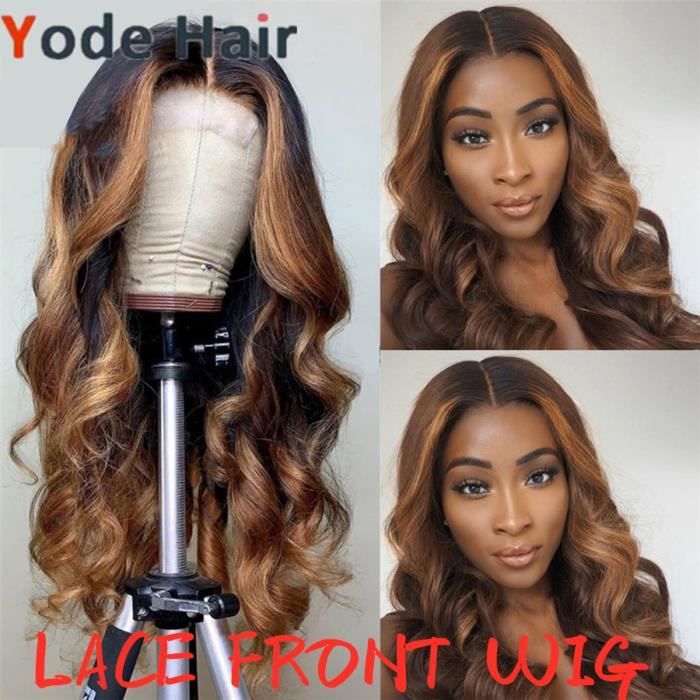 10pouce 13*4 Ombre Dentelle Avant Perruques 150% Density Péruvien Remy Cheveux Humains Perruques