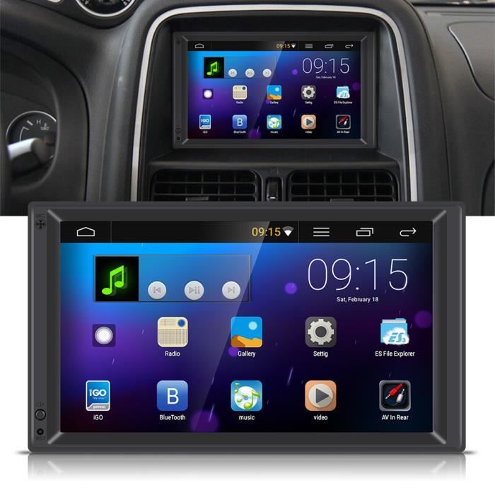 7 - Autoradio lecteur de voiture 2 Din Android 5.1 stéréo Radio Player MP5 avec GPS navigation multimédia BT WIFI AM - FM--Timequare