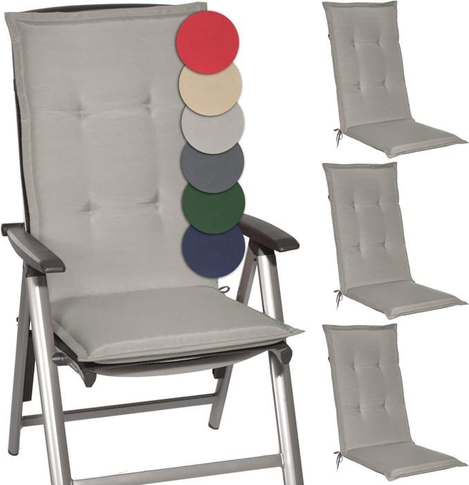 Coussin Chaise Jardin Haut Dossier Imperméable - Tissu Quick Dry 100% étanche, Lavable, Taille 120x50 Cm (anthracite)