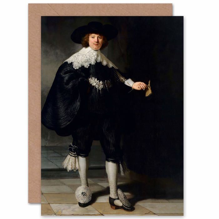 Artery8 - CPPDG100482 - Rembrandt Marten Soolmans Portrait Fine Art Greeting Card Plus Envelope Blank Inside