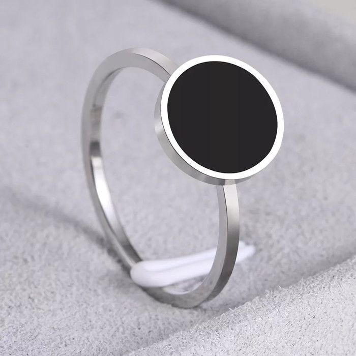 Anneau en Acier 316L Poli Bicolore Alliance - Bague de Mariage Homme/Femme