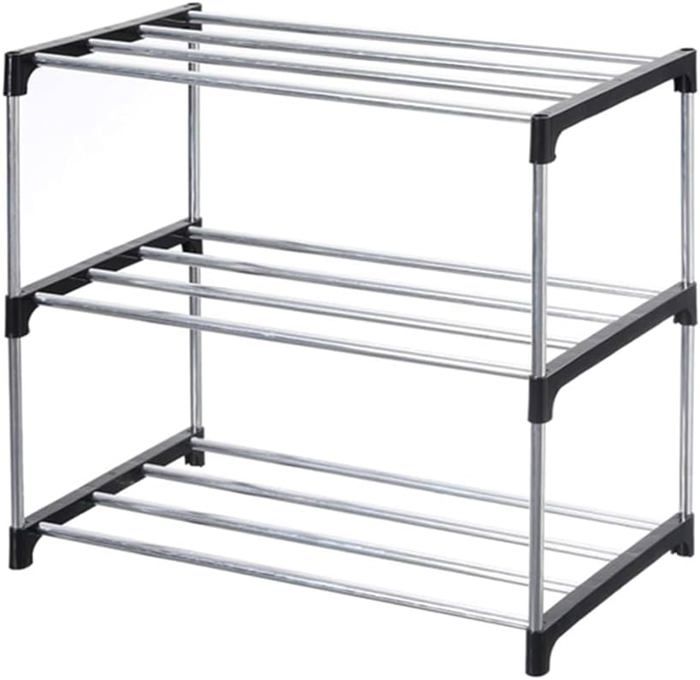 Étagère à Chaussures 10 Niveaux étagère à Chaussures Noire étroite Armoire à