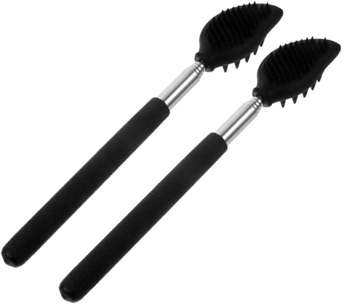 Gratte-dos Extensible Télescopique OWUDE - Portable, En Métal, Couleur Noir Violet, Neuf Sous Emballage