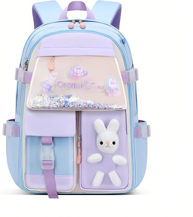 Sac à Dos Grande Capacité Pour Femme - Bleu - Nylon - Pour école Et Voyage - Neuf Avec étiquettes