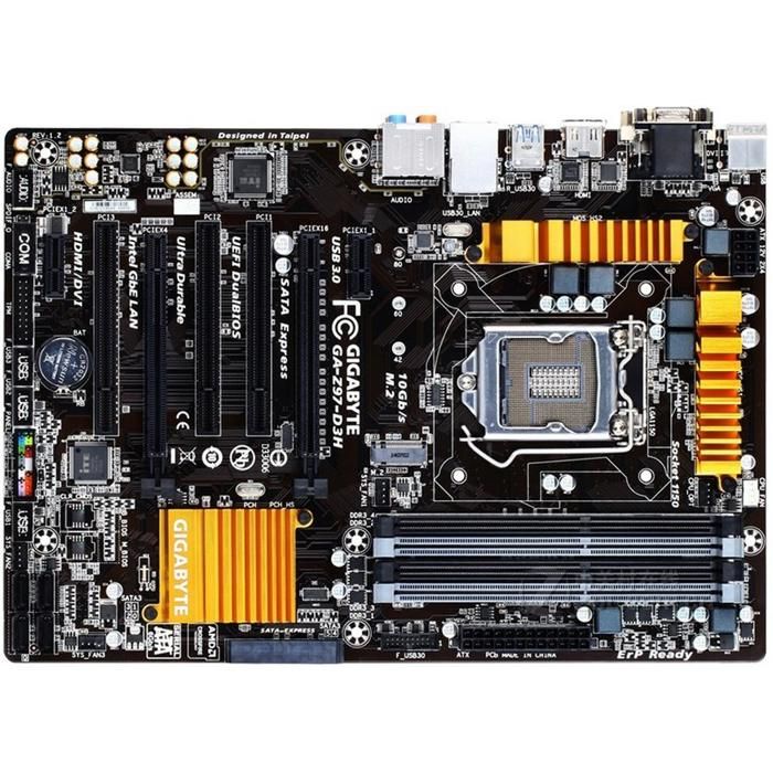 Carte mère GIGABYTE Z97-D3H Intel Z97 Socket LGA1150 4xDDR3 SDRAM 32GB ATX - Gigabyte