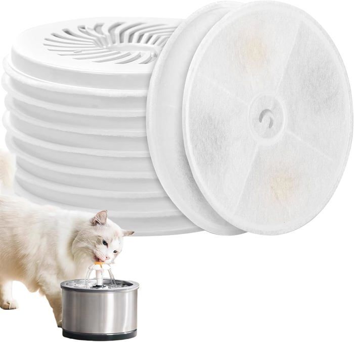 Meilleurs prix pour 10pcs filtres de Fontaine à Chat pour Fontaine à Eau,Filtre de Rechange pour Distributeur d'eau de 1,85l,Forme Ronde,Filtre