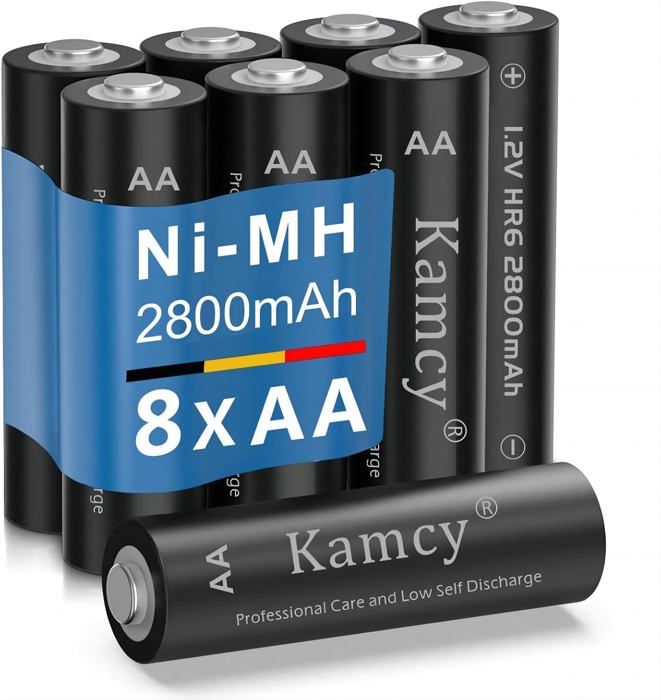 Piles AA Rechargeables Pile Rechargeable AA Batterie Rechargeable 2800 mAh Ni-MH Batterie Solaire - Piles AA Rechargeables à
