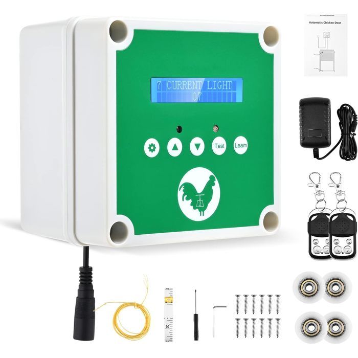 Meilleurs prix pour Porte Automatique Poulailler TTLIFE Ouvre-Porte Automatique pour Poulailler avec 2 Télécommandes et Minuterie(Porte Non Incluse)