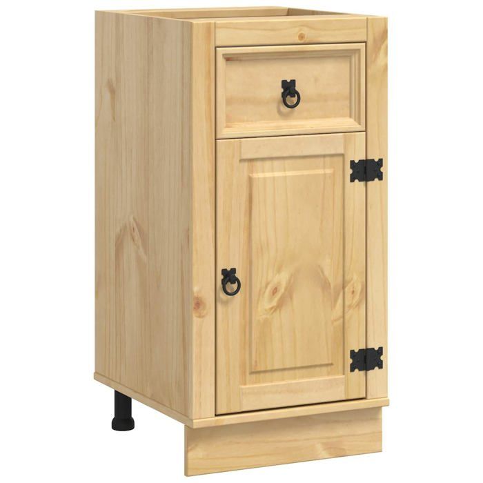 Armoire en pin massif - vidaXL - Miel - 40x46x815 cm - Grand espace de stockage - Avec tiroir - Avec étagère