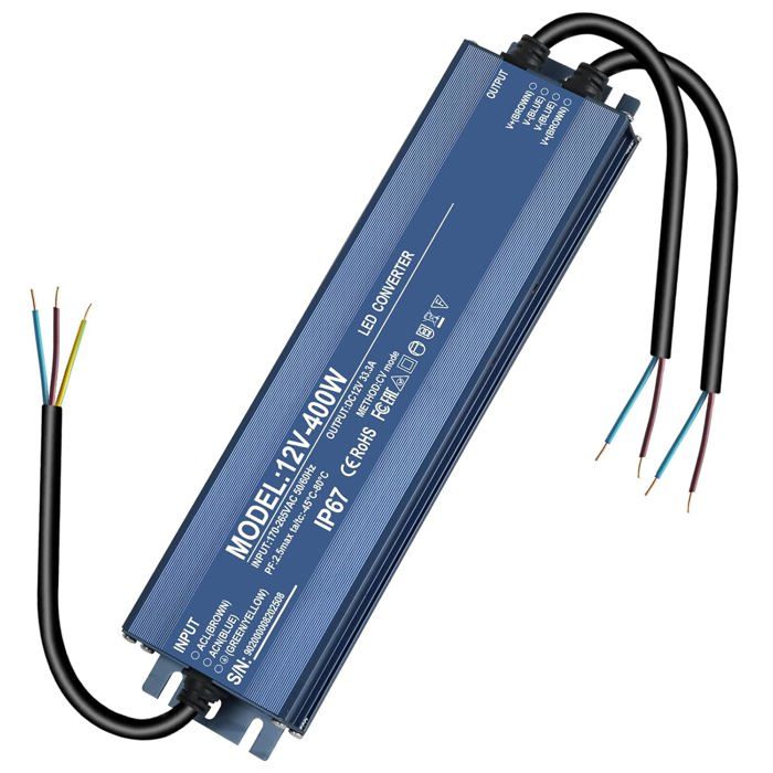 Transformateur 220V 12V 400W Alimentation 12V 33A Étanche IP67 pour LED
