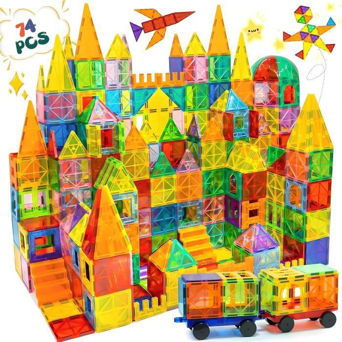 InnovaGoods Magoks – 57 Blocs De Construction Magnétiques 3D – ABS Multicolore – Sac De Transport