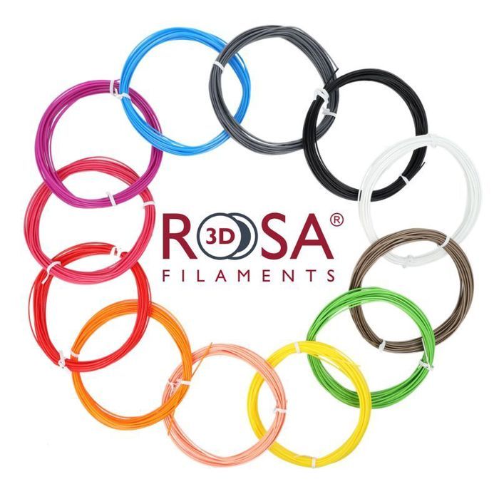 ROSA3D Filament PLA Set 12 Basic Colors 30 g Each (10 m) 1,75 mm for 3D ...