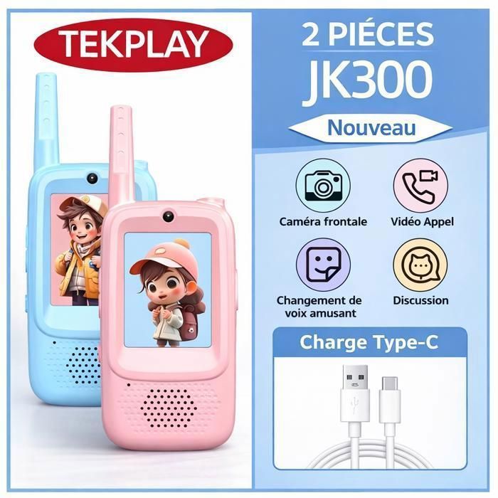 2x Talkies Walkies pour enfants Walkie-talkies rechargeable Enfants