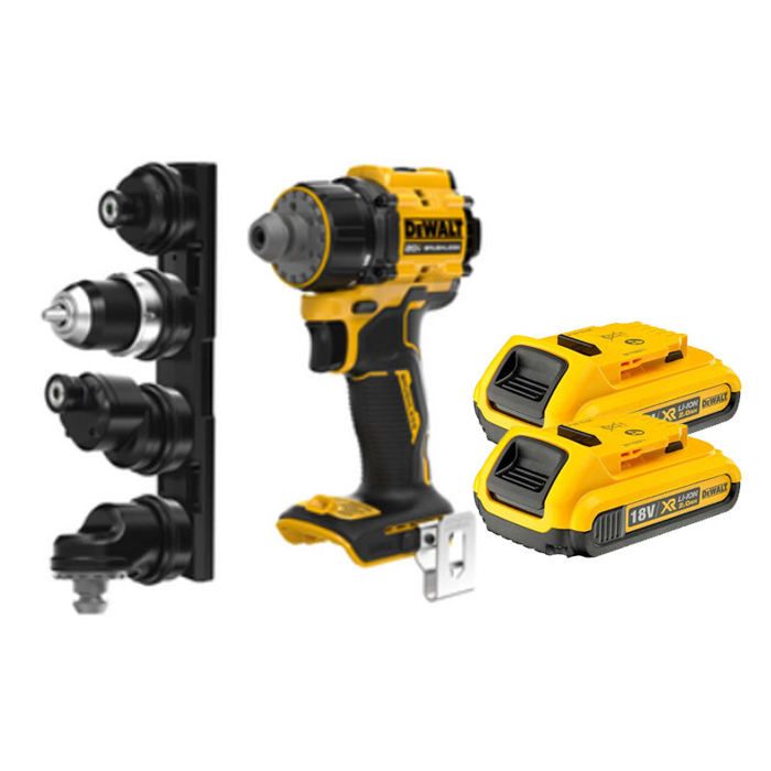 Perceuse visseuse à têtes multiples XR 18V 2 batteries 2Ah Li Ion Brushless DEWALT DCD803D2T QW