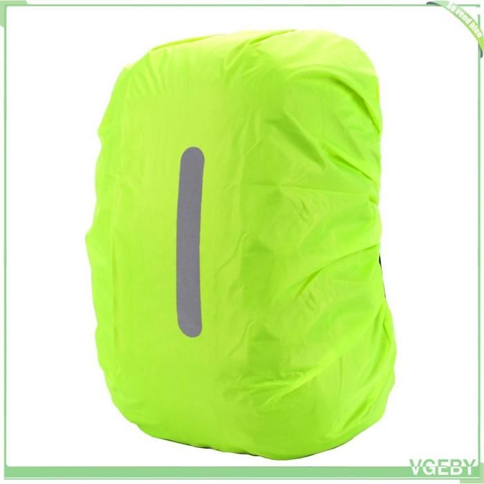 Fafeicy Housse de pluie pour sac à dos Housse de pluie imperméable pour sport parapente Vert fluo (bande verticale réfléchissante