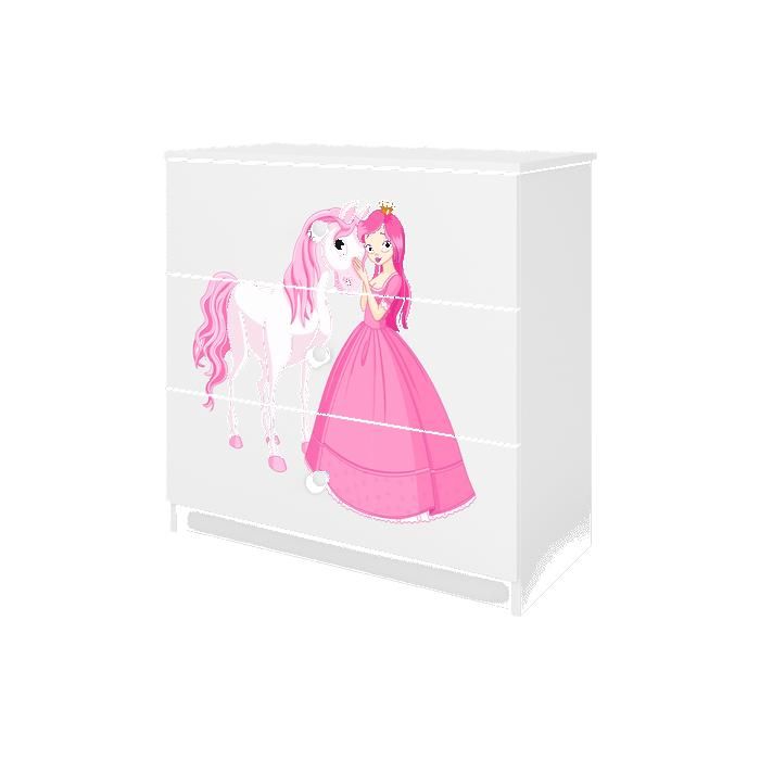 Commode enfant avec tiroirs Princesse Cheval blanche - Babydreams