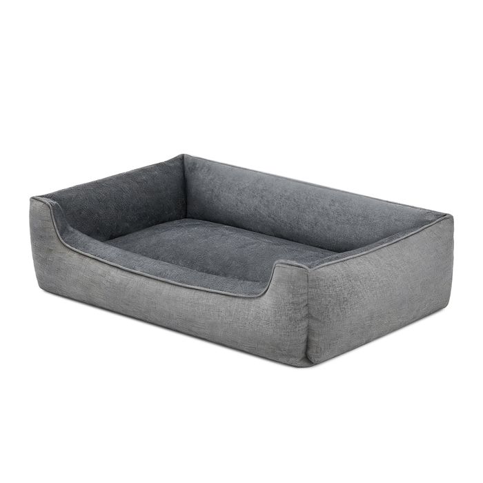 Panier pour Chiens Bords Rehaussés Antiglisse Housse Amovible Lavable Taille XXL pour Grands Chiens 120 x 90 x 30 cm Gris
