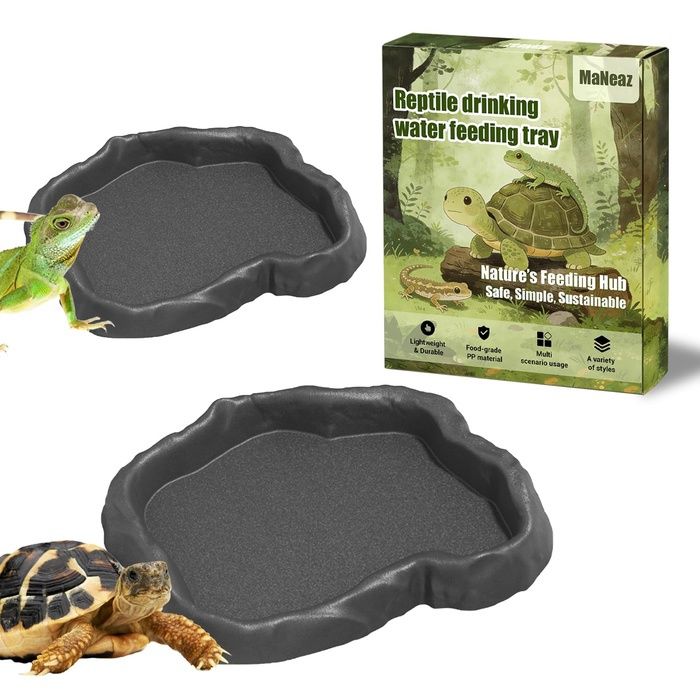 2 Pièces Abreuvoir Tortue Terrestre Accessoire Tortue Terrestre Empreinte Reptiles Bol Alimentair Reptiles Bol Alime FONTAINE A EAU