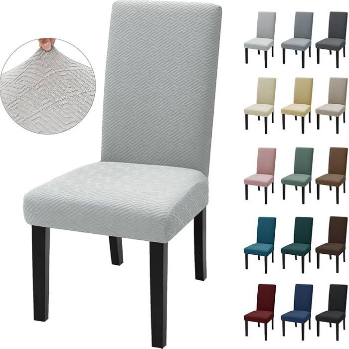 Housse De Chaise 6 Pièces Housse Chaise Salle À Manger Moderne Élastique Couvre Chaise Extensible 6 Pièces Gris Argenté