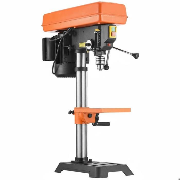 Vitesse réglable 5 niveaux perceuse à colonne détabli 500 W avec table inclinable 0-45° et lampe LED