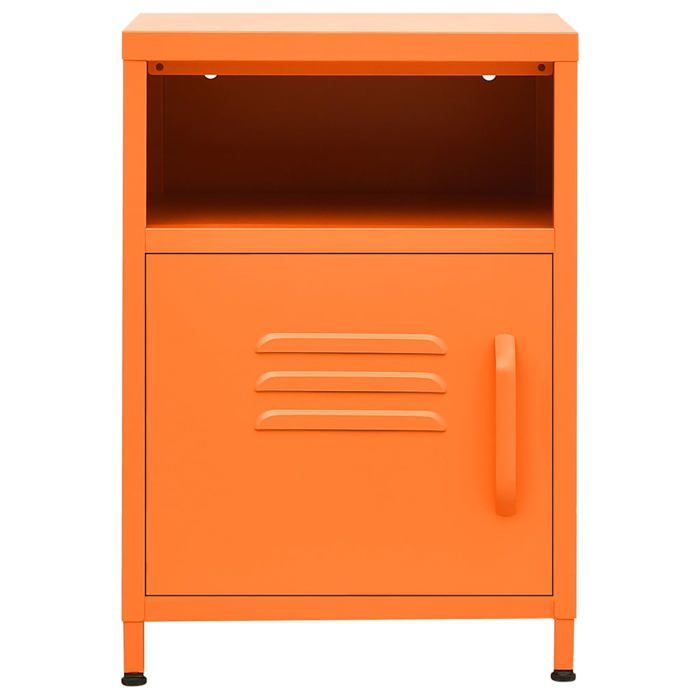 Petite Table intérieure - Table de chevet Orange 35x35x51 cm Acier - design élégant(64793)