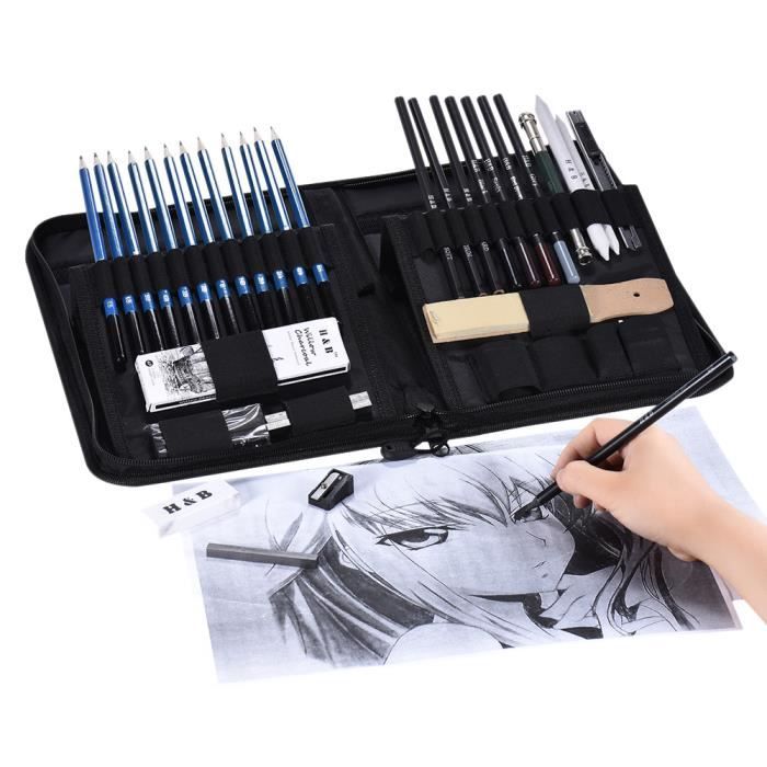 Aibecy 40pcs Crayons De Dessin Crayons Croquis Kit De Croquis Inclus 4 Willow Sticks Avec Sac Pour Artistes Debutants Etudiants Achat Vente Kit De Dessin Aibecy 40pcs Crayons De Cdiscount