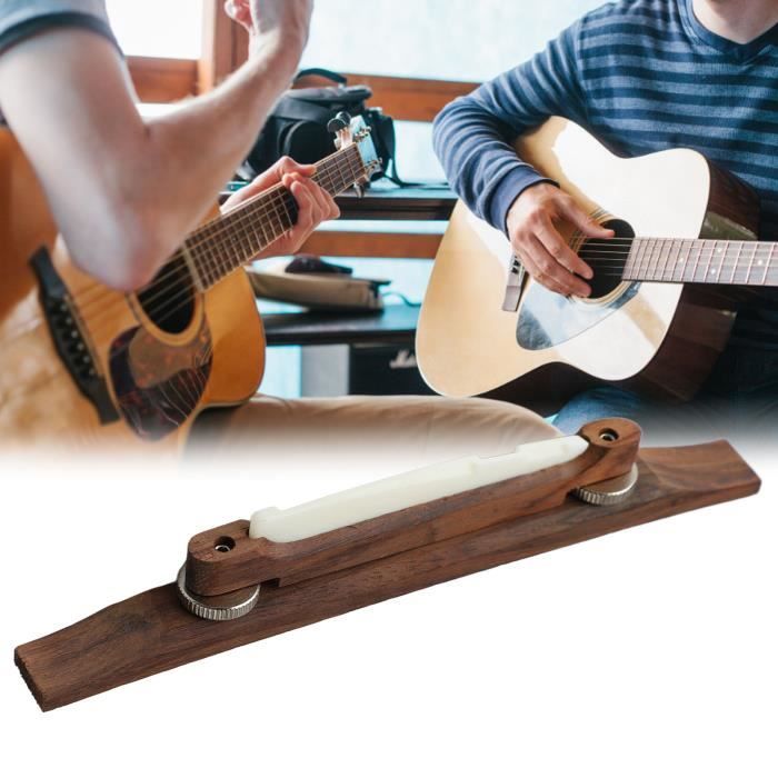 Kit Pont Guitare Acoustique + Selle + Broches - Palissandre Et Plastique Pour 6 Cordes