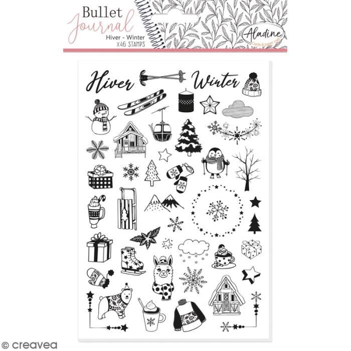 Tampons clear Stampo Bullet Journal - Hiver - 46 pcs