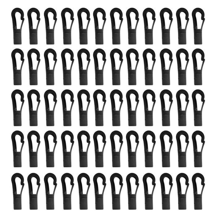 MagiDeal 60 Crochets Mousquetons Pour Cordon Élastique 4-5mm - Lot Économique