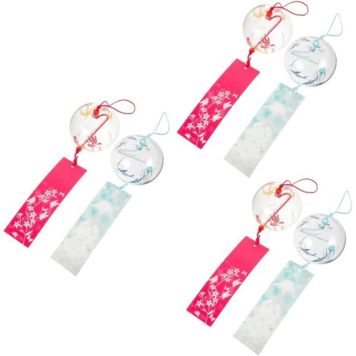 Carillon Éolien Japonais En Verre Rouge - Décoration Maison Et Jardin