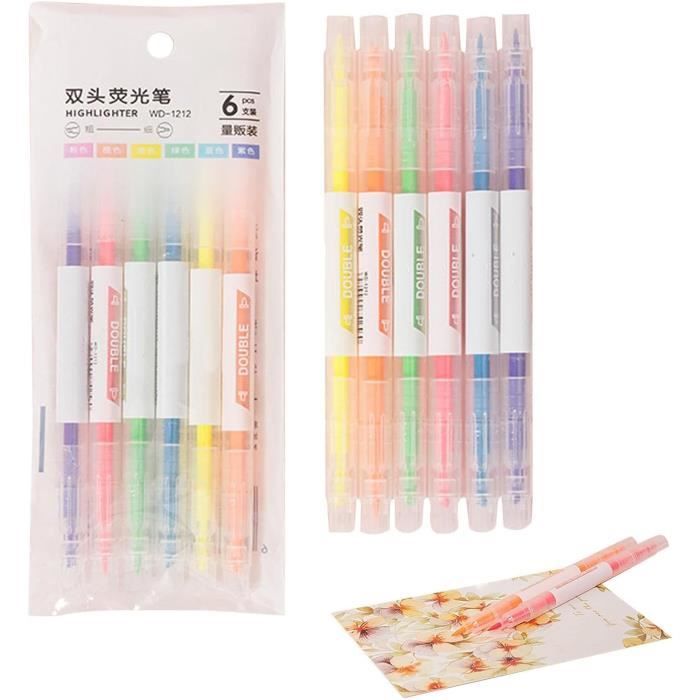 Lot De 3 Surligneurs à Double Pointe Just Stationery - 6 Couleurs Assorties