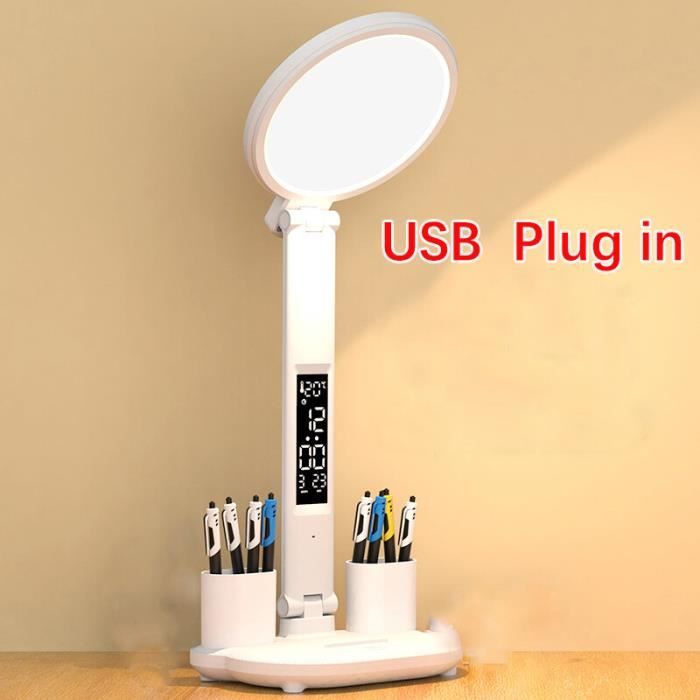Acheter Lampe de bureau LED à double tête avec support Lampe de table  rechargeable USB Luminosité réglable Protection des yeux Lampe de bureau à  gradation tactile