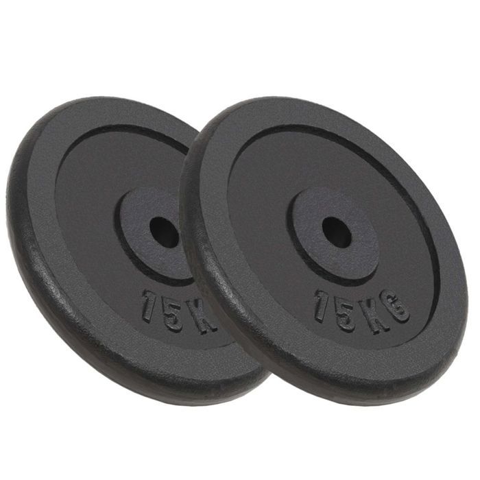 Plaques De Poids Fonte YORK 2 X 2.5 Kg, Barre 1 Pouce, Haltères Musculation