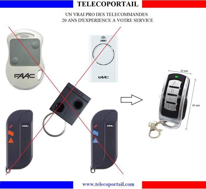 FAAC TML868SLH 2 Télécommande Portail - Vente en ligne