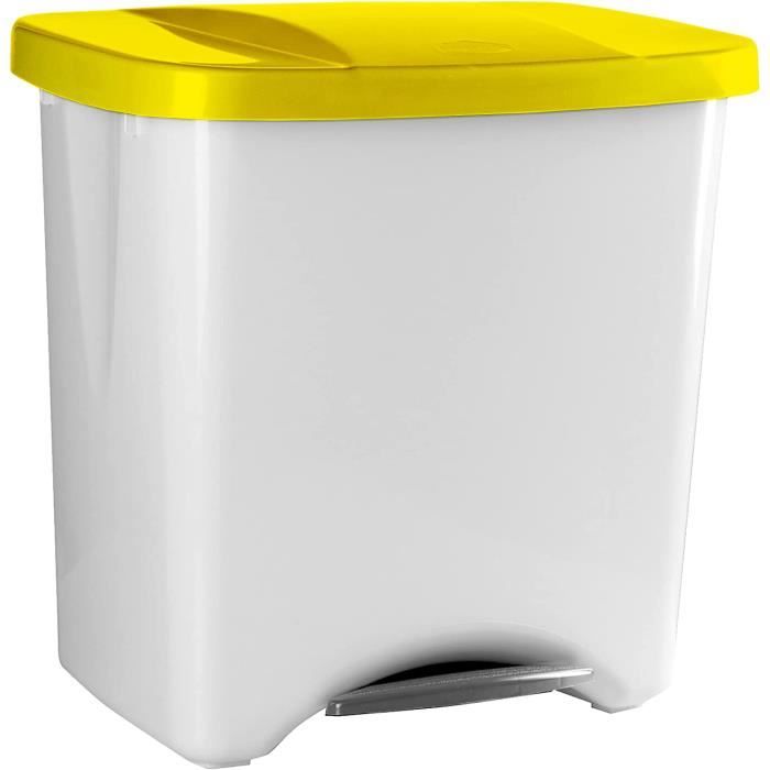 Plastic Forte 1224912 Poubelle Avec Couvercle Argenté 15 L