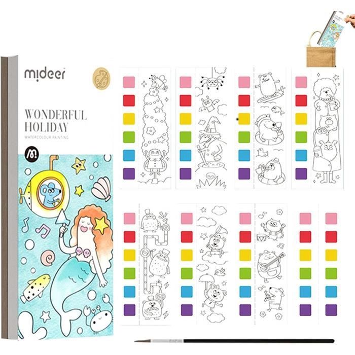 Livre De Coloriage Magique à L'Eau VERTBAUDET - Thème Jungle, Stylo Inclus, Réutilisable à L'Infini, Dès 18 Mois