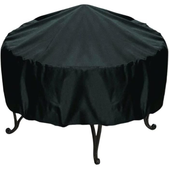 Housse Protection Brasero Rond 86,4 Cm – Imperméable, Anti-poussière, Oxford Renforcé Avec Cordon Réglable – Noir